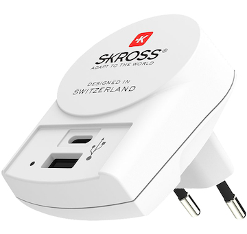 SKROSS DC55 USB A+C nabíjecí adaptér EU, 27W, typ C