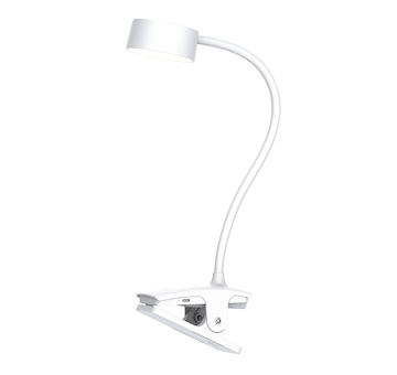 Solight LED stolní nabíjecí lampička, 2W, 210lm, 3CCT, bílá, clip