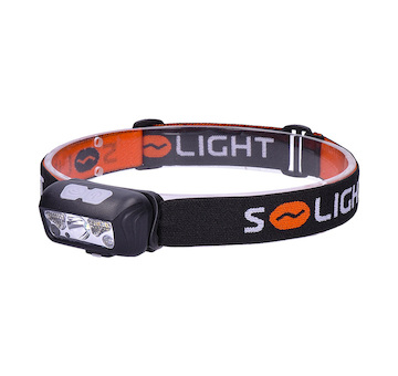 Solight WN40 LED čelová nabíjecí svítilna, 150 + 100lm, bílé a červené světlo, Li-Ion