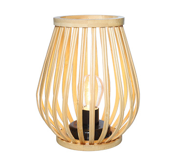 Solight WO3106 bambusová lucerna s LED žárovkou, teplá bílá, 2x AA, 20cm