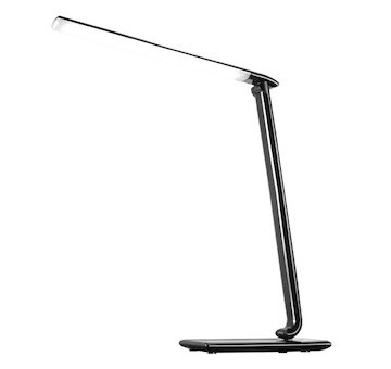 Solight WO37-B LED stolní lampička stmívatelná, 12W, volba teploty světla, USB, černý lesk