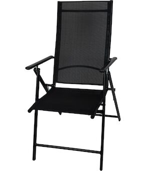 ST Leisure Equipment 802047 Židle MININI, černá, zahradní, polohovatelná, 56x71x106 cm