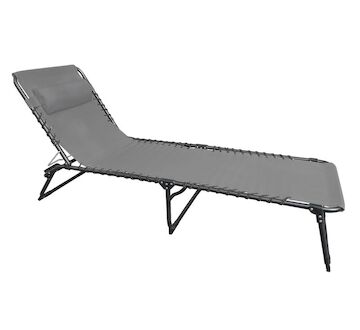 ST Leisure Equipment 802410 Lehátko VERACRUZ, šedé, polohovatelné, 190x58x28 cm