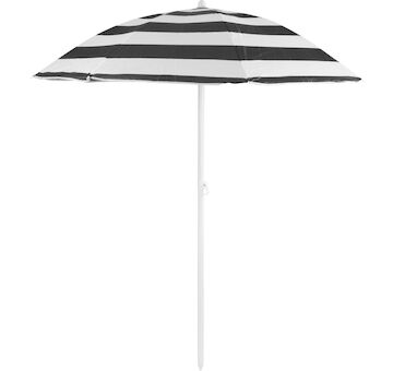 ST Leisure Equipment 802572 Slunečník DALIA 180 cm, 32/32 mm, s naklápěcím kloubem, černo-bílý, plážový