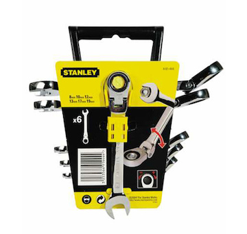 Stanley 4-91-444 Sada 6 kusů kloubových ráčnových očkoplochých klíčů MaxiDrive™Plus