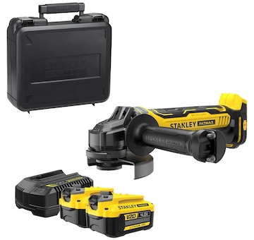 Stanley SFMCG700M2K-QW FATMAX V20 Aku bezuhlíková úhlová bruska, 2 x 4.0 Ah 18 V