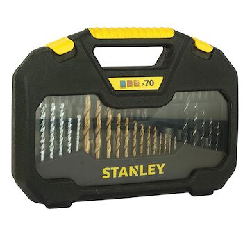 Stanley STA7184-XJ 70dílná sada vrtáků do kovu/dřeva/zdiva, bitů a nástrčných hlavic