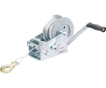 Strend Pro 112125 HW-100-1350, ráčnový naviják, ruční, ocelové lano L-10 m/5 mm, max. 1350 kg
