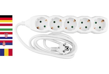 Strend Pro 2130007 Cable GERMAN socket DG-805B 1,50 m, 5 zásuvky, HU, RO, SRB, CRO