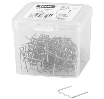 Strend Pro 2130049 svorka, pro svářečku plastů, plochá vlna, 0,8 mm, balení. 100 ks