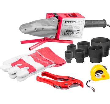 Strend Pro 213380 Svářečka PPR 63B, polyfúzní, 1500W, 20-63 mm, na plastové trubky, 14 dílná