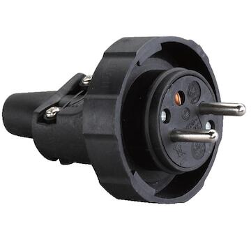 Strend Pro 215002 Zásuvka , pro prodlužovací kabel, 230V, IP65, 16A, gumová, černá