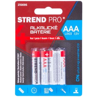 Strend Pro 215695 Baterie , LR03, 4 ks, tužkové AAA, blistr
