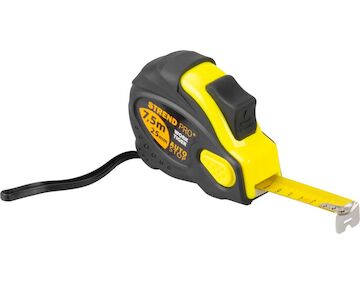 Strend Pro 2160717 Metr WorkTiger 7H 7,5 m, 25 mm, Autostop, svinovací, pogumovaný