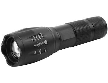 Strend Pro 2171967 Svítilna Flashlight FL001, T6 150 lm, AluBody, ZOOM, 2200 mAh, powerbanka, nabíjení přes