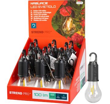 Strend Pro 2172978 Svítilna , kempingová, LED, 100 lm, 400 mAh, nabíjení USB-C