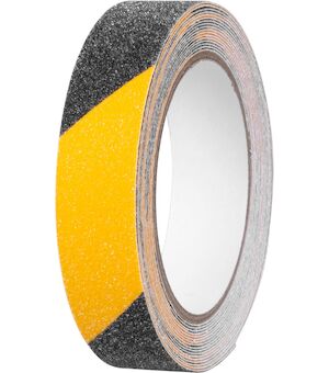 Strend Pro 2173093 Páska , 25 mm, L-5 m, lepící, protiskluzová, extra odolná, černo/žlutá