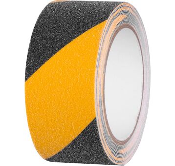 Strend Pro 2173094 Páska , 50 mm, L-5 m, lepící, protiskluzová, extra odolná, černo/žlutá