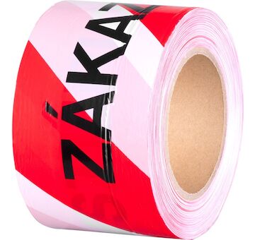 Strend Pro 2173097 Páska , 80 mm, L-250 m, výstražná, červená/bílá 