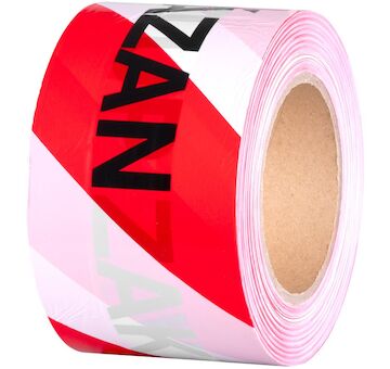 Strend Pro 2173098 Páska , 80 mm, L-250 m, výstražná, červená/bílá, ČESKÝ nápis 