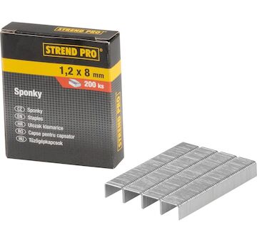 Strend Pro 217558 Sponky KF1062-06, 8 mm, sponky do sešívačky, 1,2 mm, balení. 200 ks