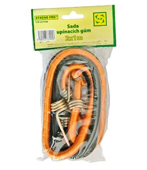 Strend Pro 217740 upínací guma LB342, 8 mm, 2x 100 cm, s ocelovými háčky