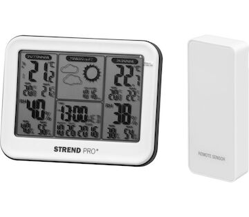 Strend Pro 2211143 Meteorologická stanice TMW08, digitální, bezdrátová s čidlem, 130x25x100 mm