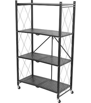 Strend Pro 2211632 Regály RAW4T, kovové, 4 police, 1270x720x340 mm, max. 50 kg/polici, přenosné, na kolečkách