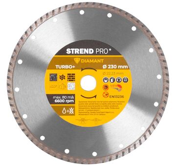 Strend Pro 223916 521C, 230 mm, diamantový kotouč, Turbo +