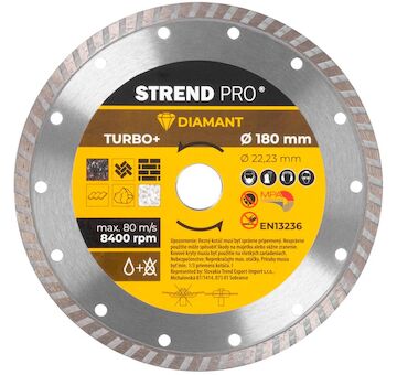 Strend Pro 223998 Kotouč 521C, 180 mm, diamantový, Turbo +