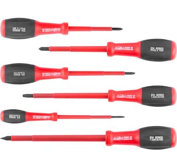 Strend Pro 2250002 Sada šroubováků SD0104, VDE 6 dílů, ploché + křížové, elektrikářské, 1000V