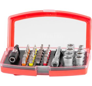 Strend Pro 2250280 Sada bitů EVE-12091 - 34 kusů, L-25 mm, S2, CrV + držák bitů