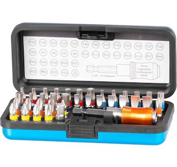 Strend Pro 2250281 Sada bitů EVE-12106 - 37 kusů, L-25 mm, S2 + držák bitů