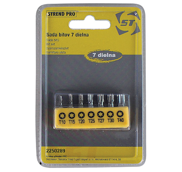 Strend Pro 2250288 Sada bitů YF40518 - 7 kusů, S2, T 10-15-20-25, TH 4-5-6