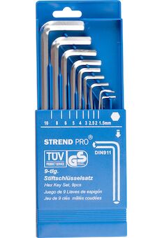 Strend Pro 2310014 Sada klíčů HK0212, 9 ks, šestihran S1, nástrčný, Imbus