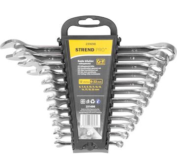 Strend Pro 231698 Sada klíčů HR31584 12 ks, Cr-V, 6-22 mm