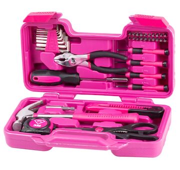Strend Pro 233304 Sada nářadí pro ženy LADIES PINK SET01, 39 dílů, růžová, v kufříku