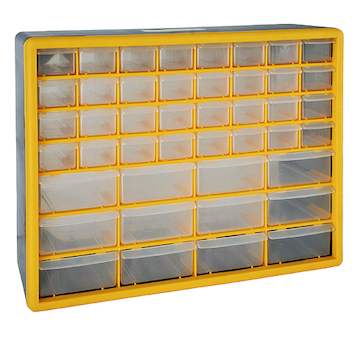 Strend Pro 239181 Nástěnný organizér SBx3045-D, 44 zásuvek, 50x16x39 cm, max. 28 kg