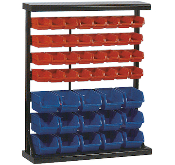 Strend Pro 239382 Stojan s plastovými boxy HL3202, 47 zásobníků, 94x30x115 cm
