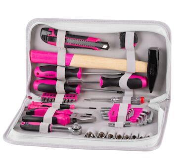 Strend Pro 239693 Sada nářadí pro ženy LADIES PINK SET11, 39 dílů, růžová, v sáčku