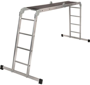 Strend Pro 251078 Žebřík s plošinou DP-U 4x3, Alu, EN 131, max. 3,46 m/150 kg