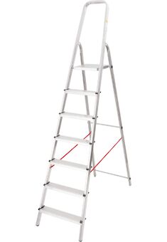 Strend Pro 251383 Schůdky AL-D7, 7 schůdků, nosnost 125 kg, Alu