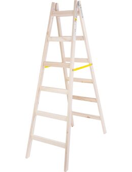Strend Pro 251418 Žebřík, štafle, 6 příček, dřevěné příčky, 1,92 m, max. 150 kg