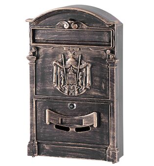Strend Pro 252261 Poštovní schránka GLA-Alu, hliník, 255x90x410 mm, antický bronz