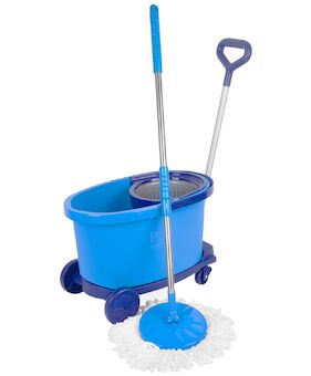 Strend Pro 2531007 Úklidová sada , průmyslová, rotační mop s vědrem na kolečkách, 35 litrů.