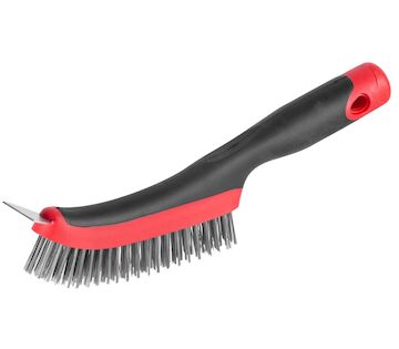 Strend Pro 253128 Kartáč ComfortGrip CG687, 4 řady, ocelový, se škrabkou