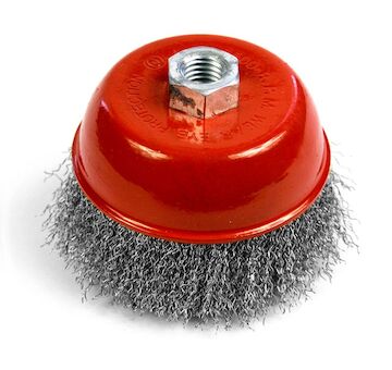 Strend Pro 253175 CCB-501 kartáč, 100 mm, hrnec, vlnitý, M14x2, drát 0,3 mm