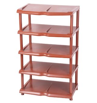 Strend Pro 253753 Regal , stojan na boty, 5 přihrádek, hnědý, 48x30,5x86 cm