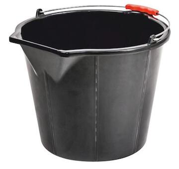 Strend Pro 254084 Kbelík ReCycled STRONG 15 litrů, konstrukce, s výlevkou, extra silný, plastová rukojeť, černý