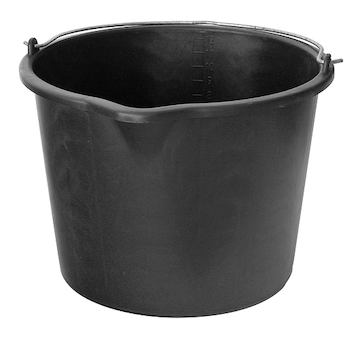Strend Pro 254336 Kbelík ReCycled 20 litrů, stavební kbelík s výlevkou, plast, černý